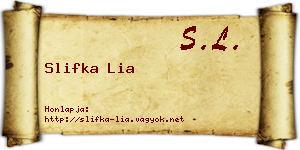 Slifka Lia névjegykártya